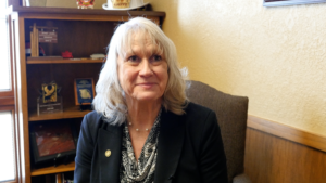 Representative Lauer photographed in her office.