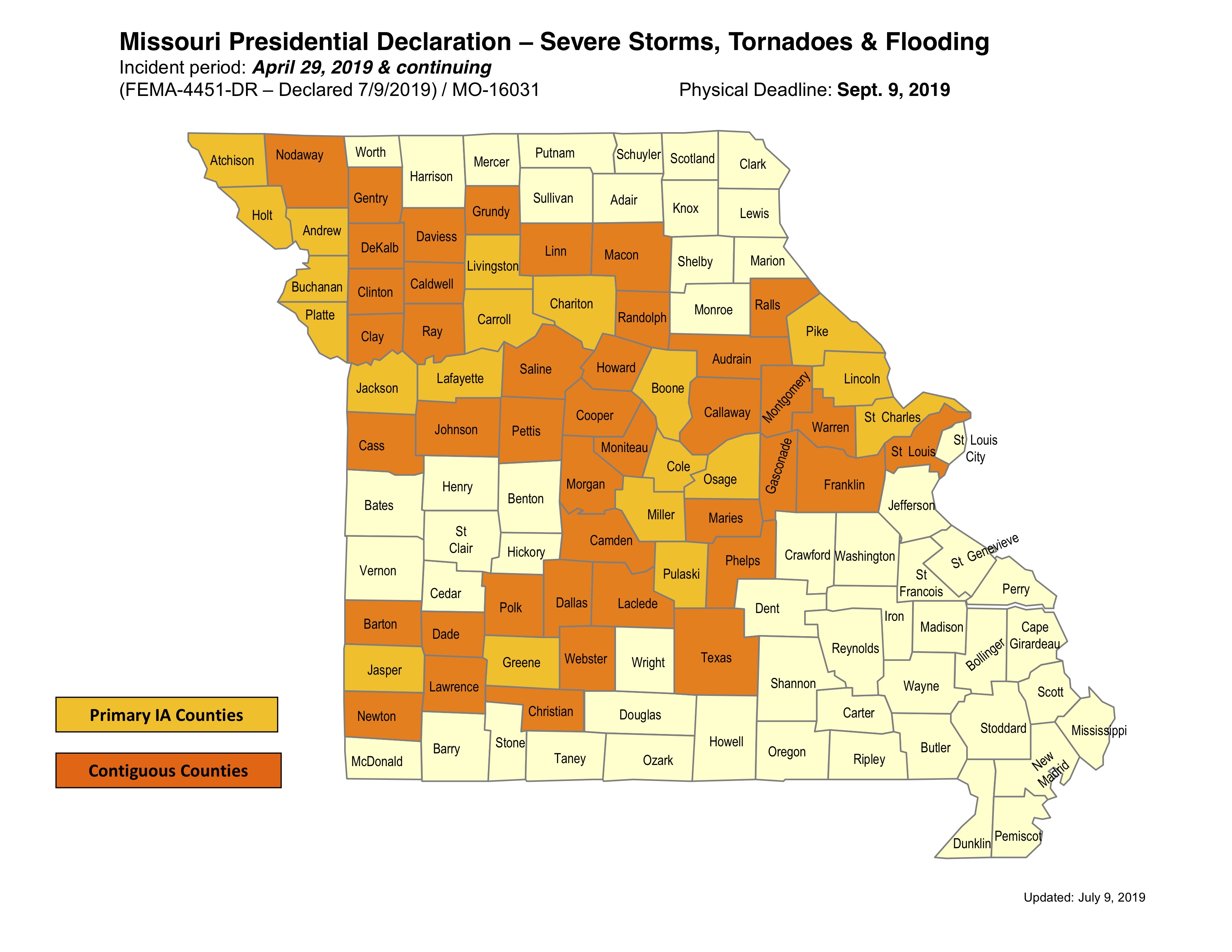MO16031 2019 footprint map_Severe Storms, Tornadoes and Flooding