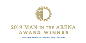 2019 Man in The Area award winner logo.