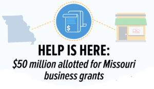 Help is here: Missouri business grants graphic.
