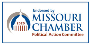 Endorsed by Missouri Chamber political action committee graphic.