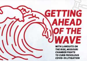 Getting Ahead of the Wave graphic against frivolous Covid 19 litigation.
