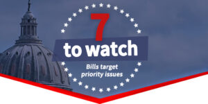 7 to watch bills target priority issues graphic.