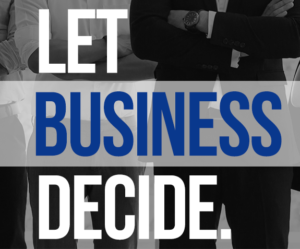 Let business decide graphic.