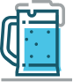 Blue pint of beer icon.