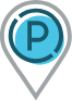 Blue parking icon.