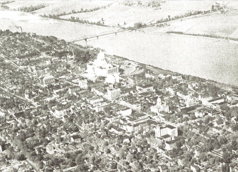 Aerial view photograph of Jefferson City in 1930.