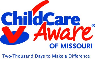 Child Care Aware of Missouri logo in blue and red with large red check mark