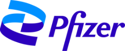Pfizer blue logo.