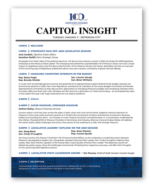 2023 Capitol Insight Agenda