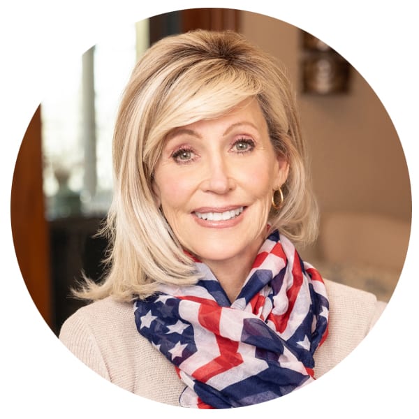 Photo of Representative Sherri Gallick wearing an American flag scarf