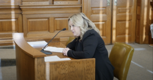 Kara Corches testifies as Senate considers child care tax credits